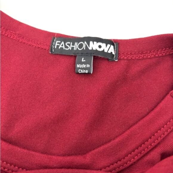 Fashion Nova Dress Large Midi Ruched Body Con Festival Cottage Core Coquette - Picture 5 of 12